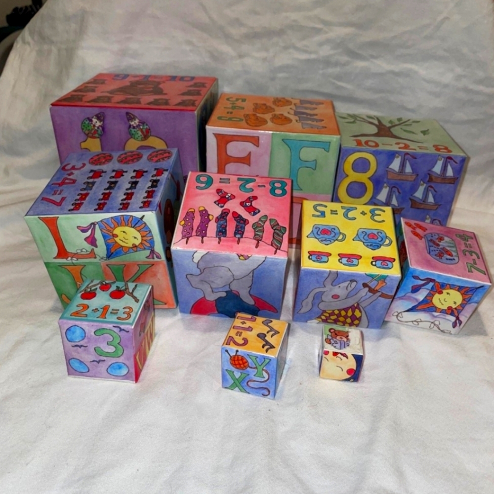 Vintage HTF Lillian Vernon Nesting Play Stacking Blocks
